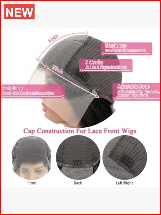 13x6 Lace Front Wig Human Hair 200% Density Body Wave HD Glueless Pre Plucked main image 4